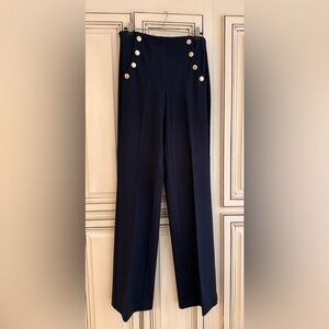 Express Wide-Leg Trousers in Navy Blue